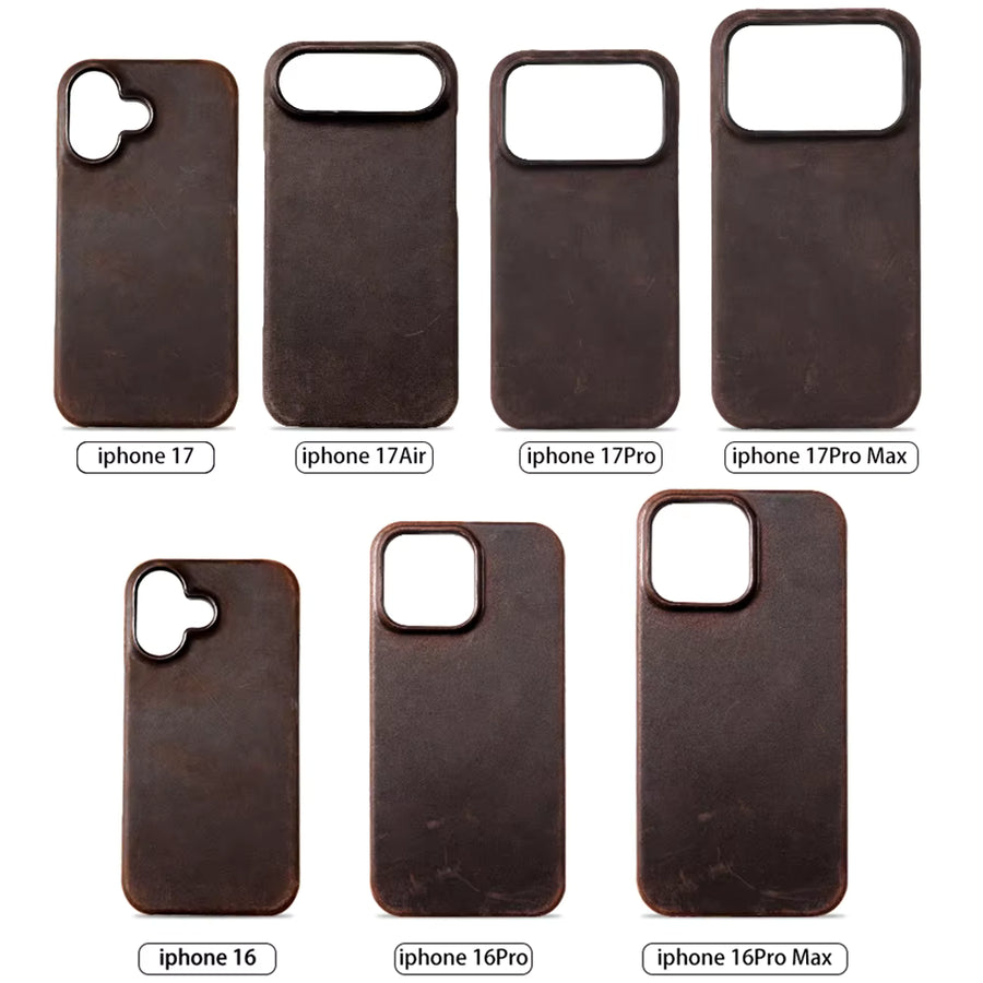Pod Sync Genuine Leather MagSafe Case for iPhone 15 16 17 Pro Max & Air