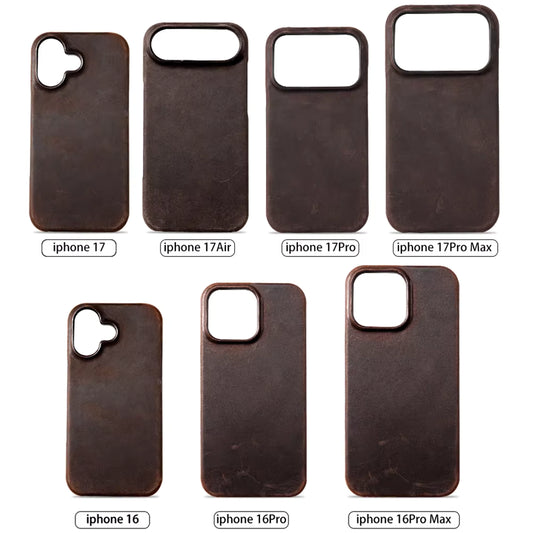 Pod Sync Genuine Leather MagSafe Case for iPhone 15 16 17 Pro Max & Air